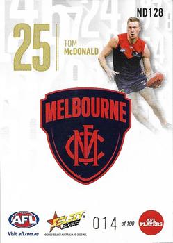 2022 Select AFL Footy Stars - Numbers - Daylight #ND128 Tom McDonald Back